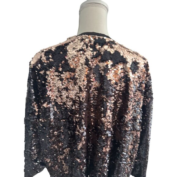 TORRID Reversible Black Metallic Sequin Blazer Jacket Size 3X/4X - Picture 7 of 8